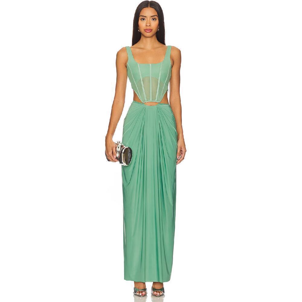 nellie dress in green deme by gabriella Valentina Set Size S Draped dress